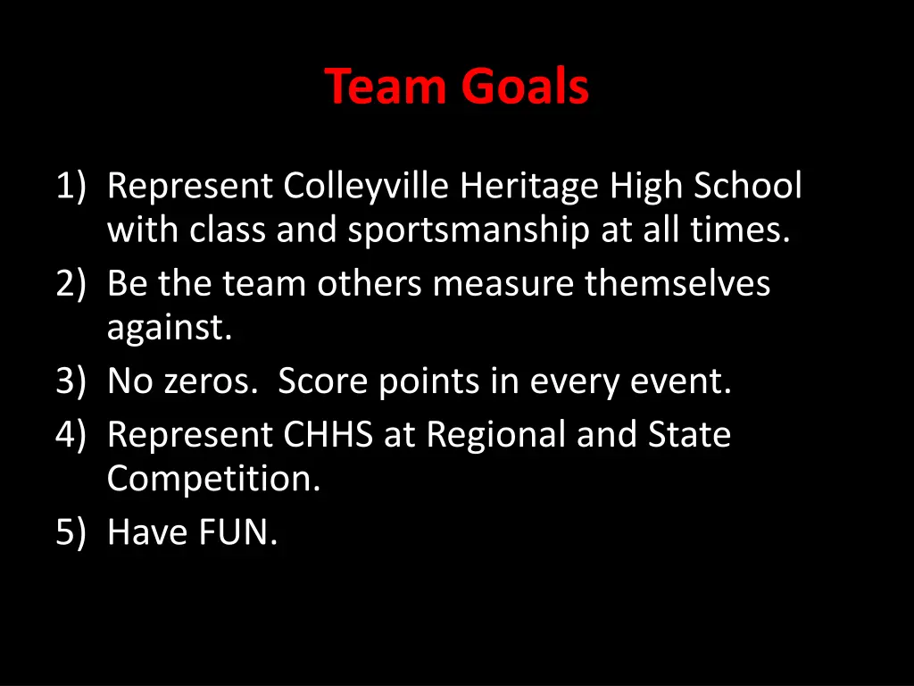 team goals