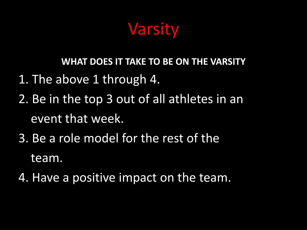 varsity