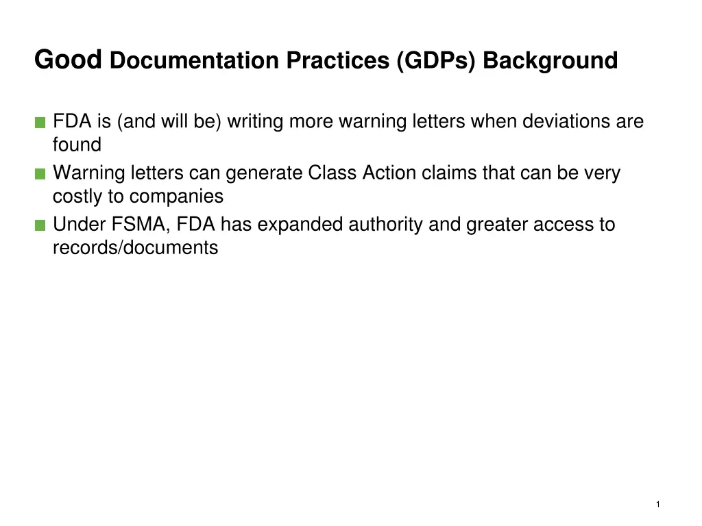 good documentation practices gdps background