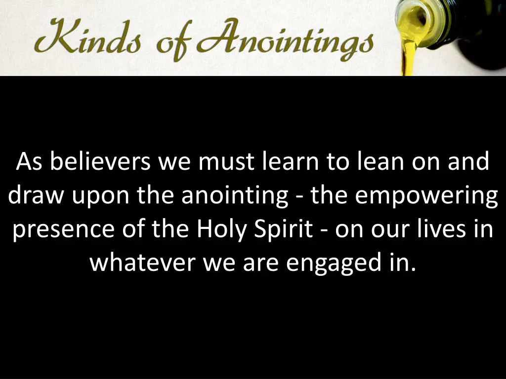 as believers we must learn to lean on and draw