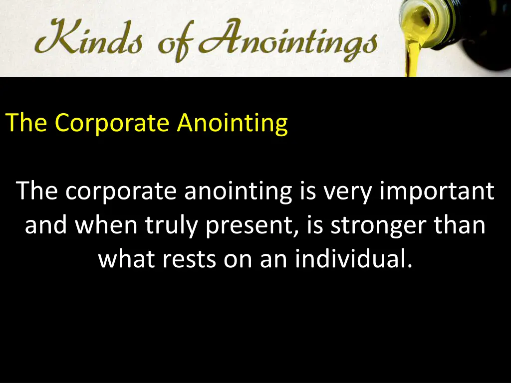 the corporate anointing