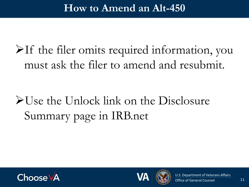 how to amend an alt 450