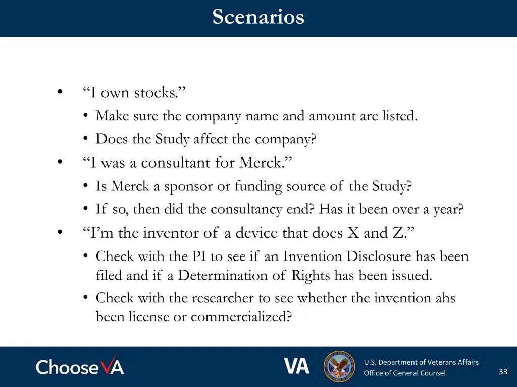 scenarios