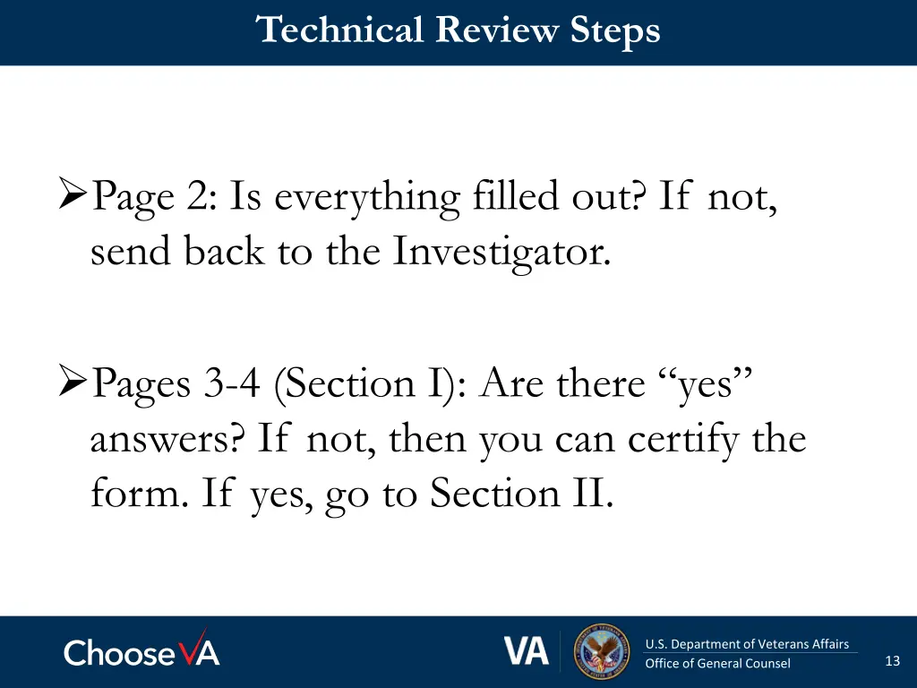 technical review steps