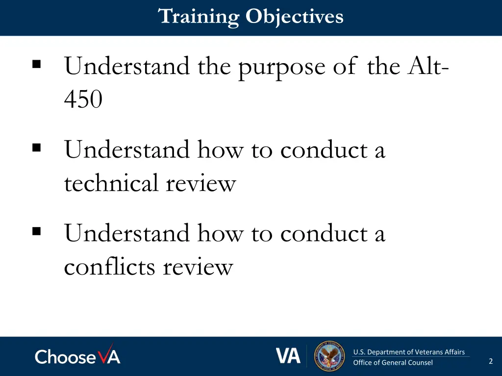 training objectives
