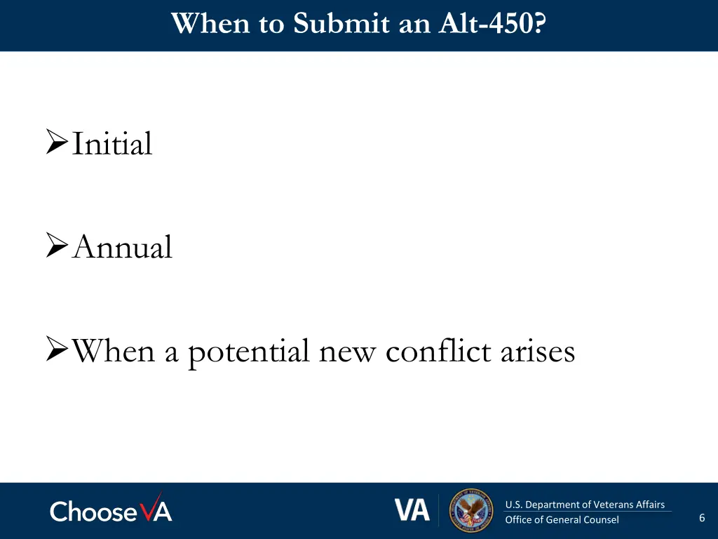 when to submit an alt 450