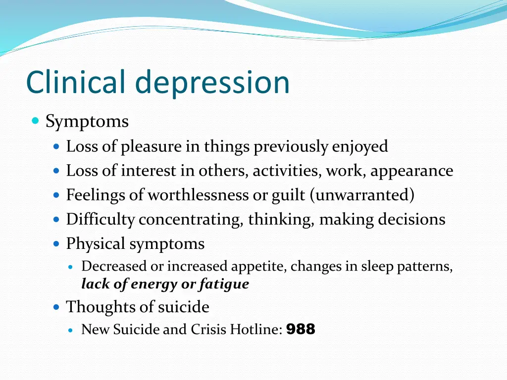 clinical depression