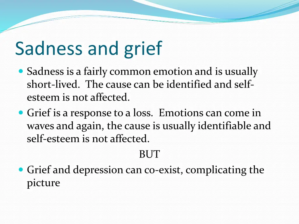 sadness and grief