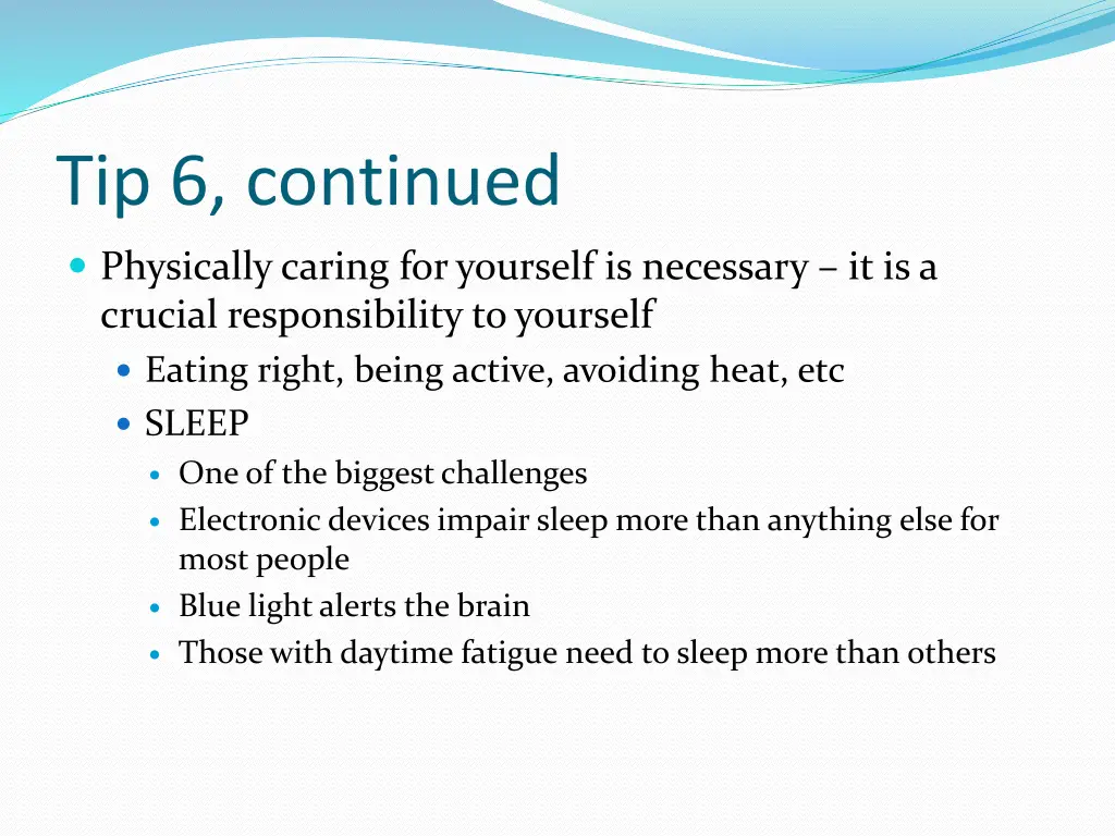 tip 6 continued