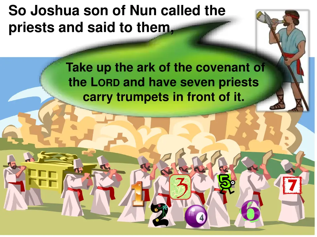 so joshua son of nun called the priests and said