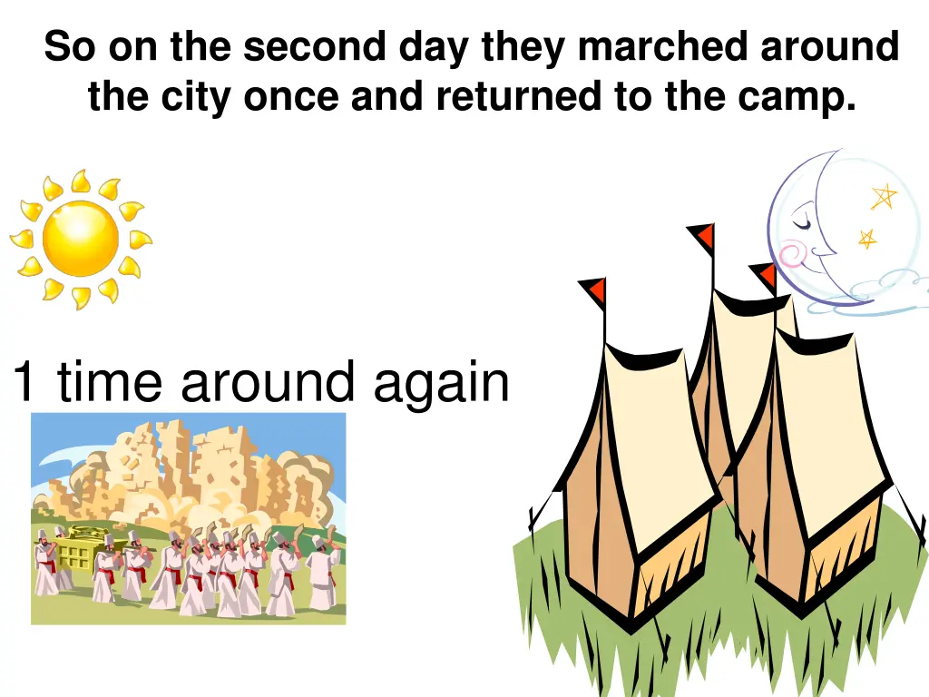so on the second day they marched around the city