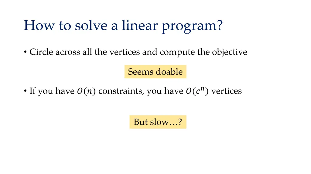 how to solve a linear program
