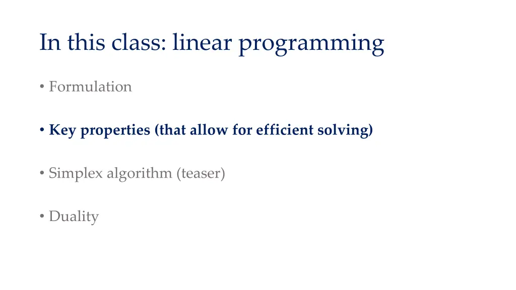 in this class linear programming 2