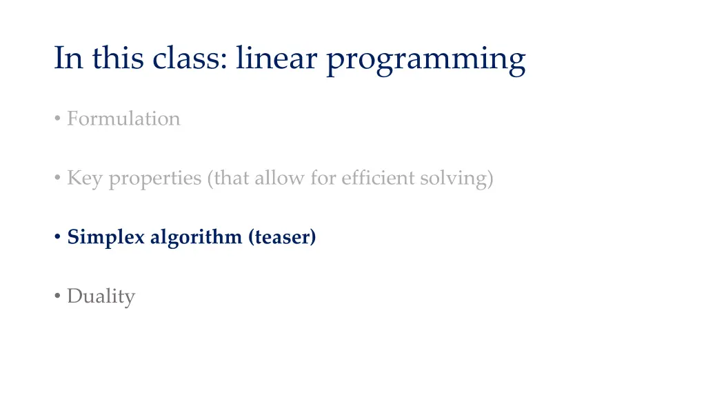 in this class linear programming 3