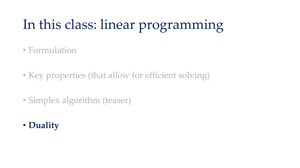 in this class linear programming 4