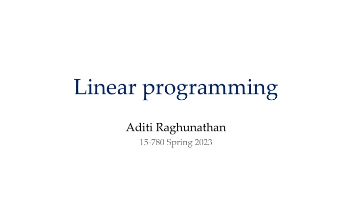 linear programming