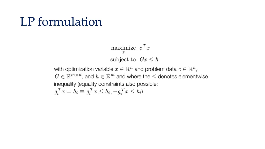 lp formulation