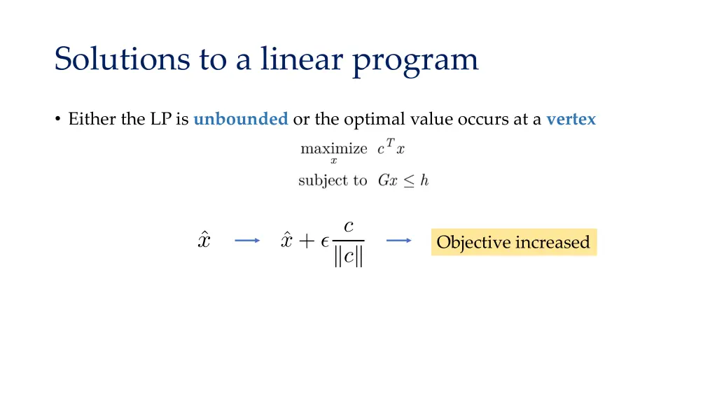 solutions to a linear program