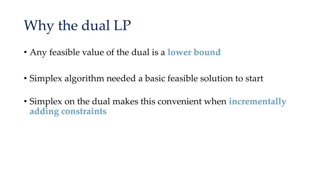 why the dual lp