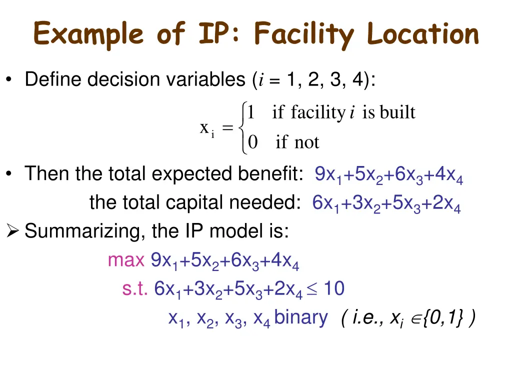 example of ip facility location 1