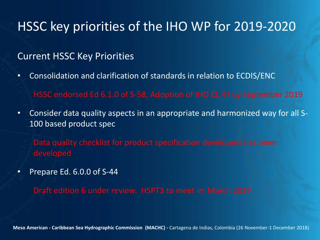hssc key priorities of the iho wp for 2019 2020 1