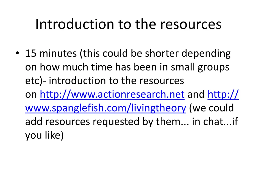 introduction to the resources
