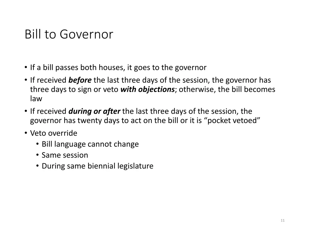 bill to governor