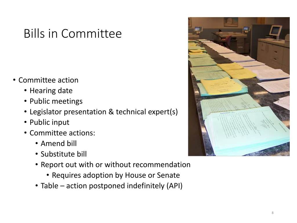 bills in committee