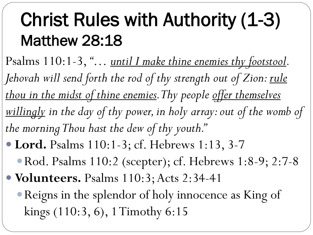 christ rules with authority 1 christ rules with
