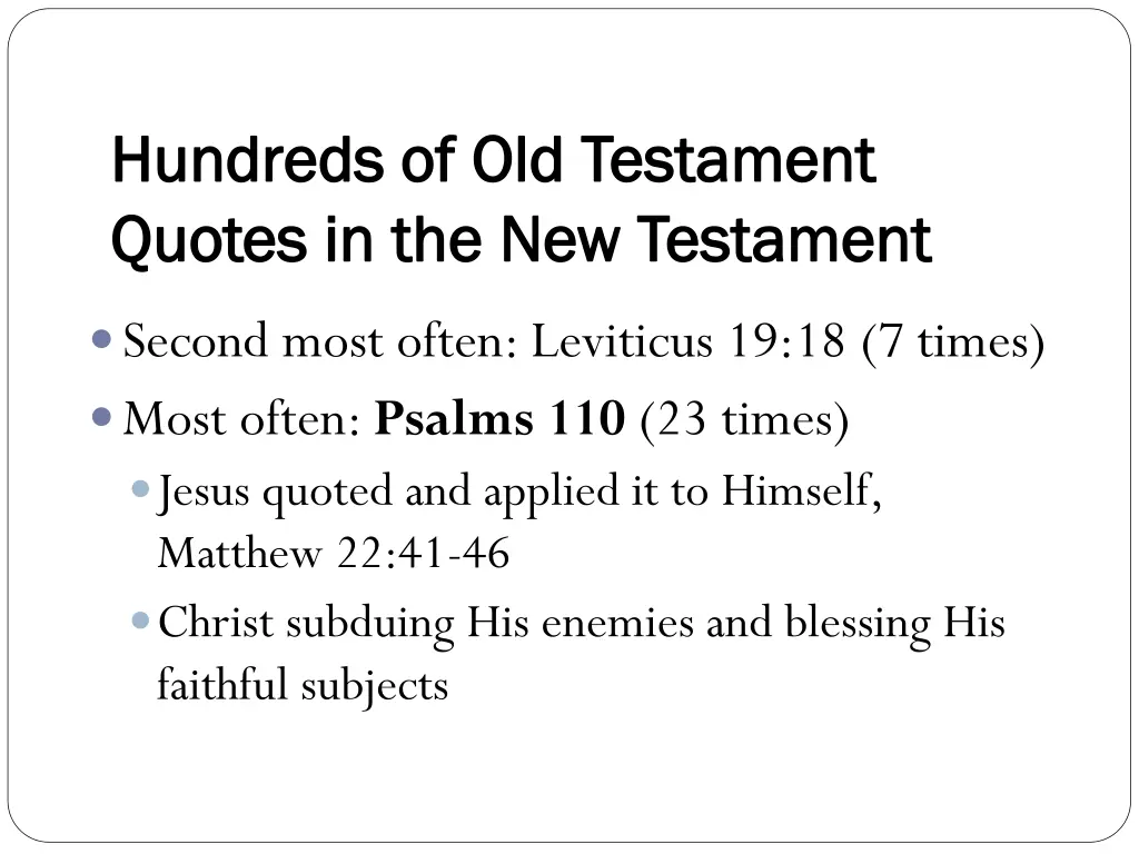 hundreds of old testament hundreds