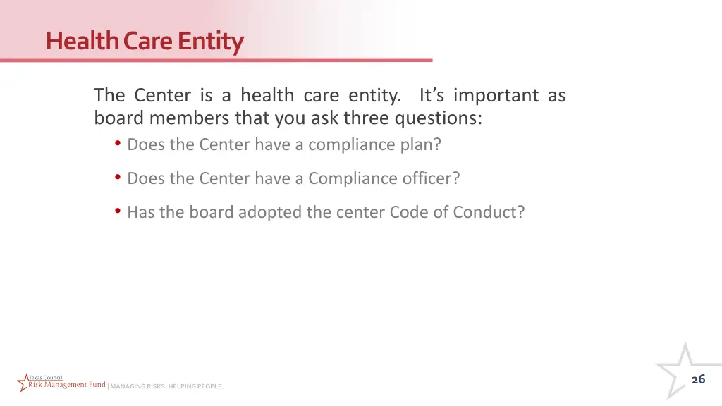 health care entity