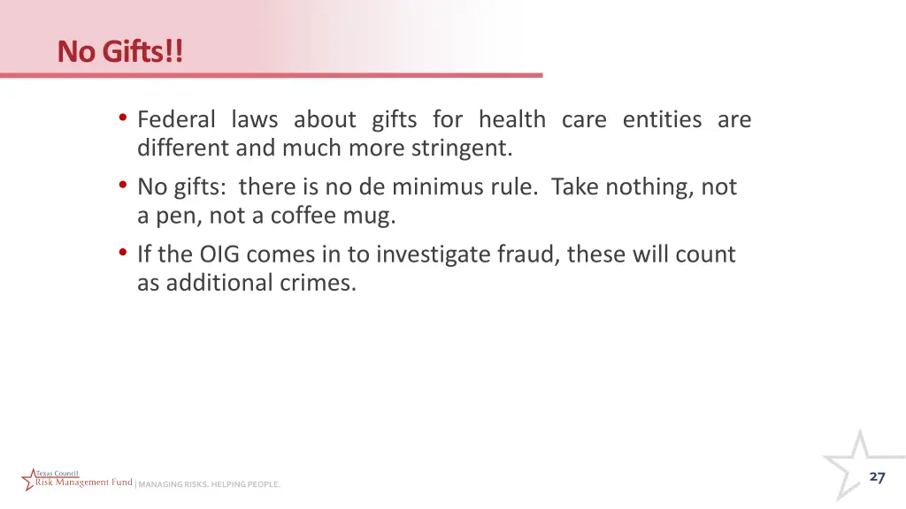 no gifts