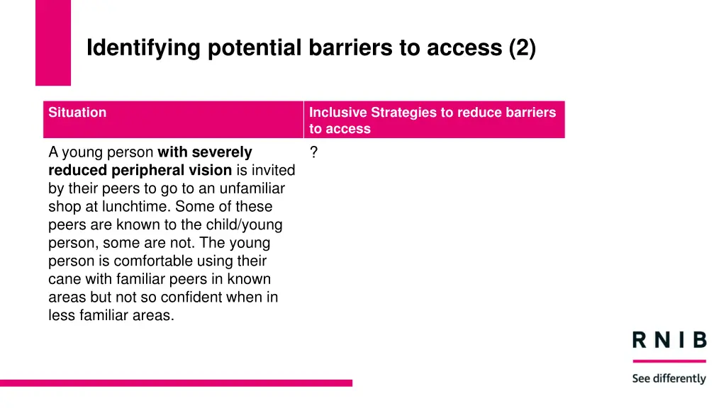 identifying potential barriers to access 2
