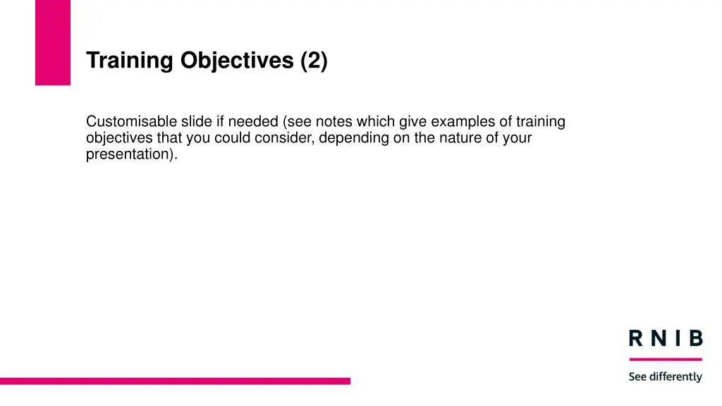 training objectives 2