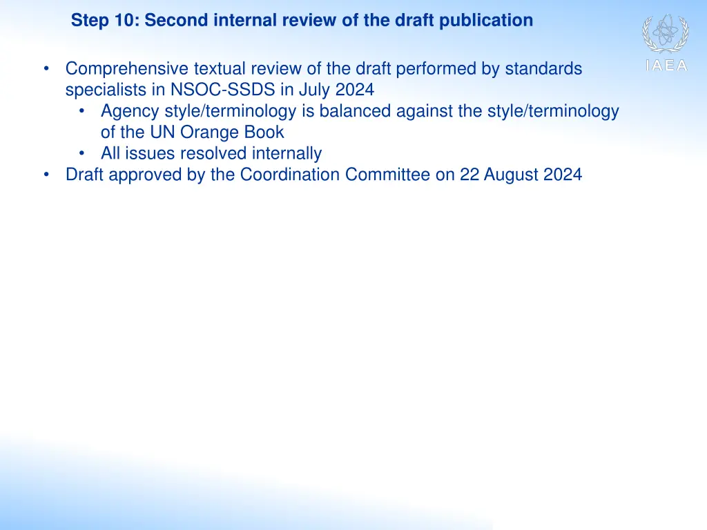 step 10 second internal review of the draft