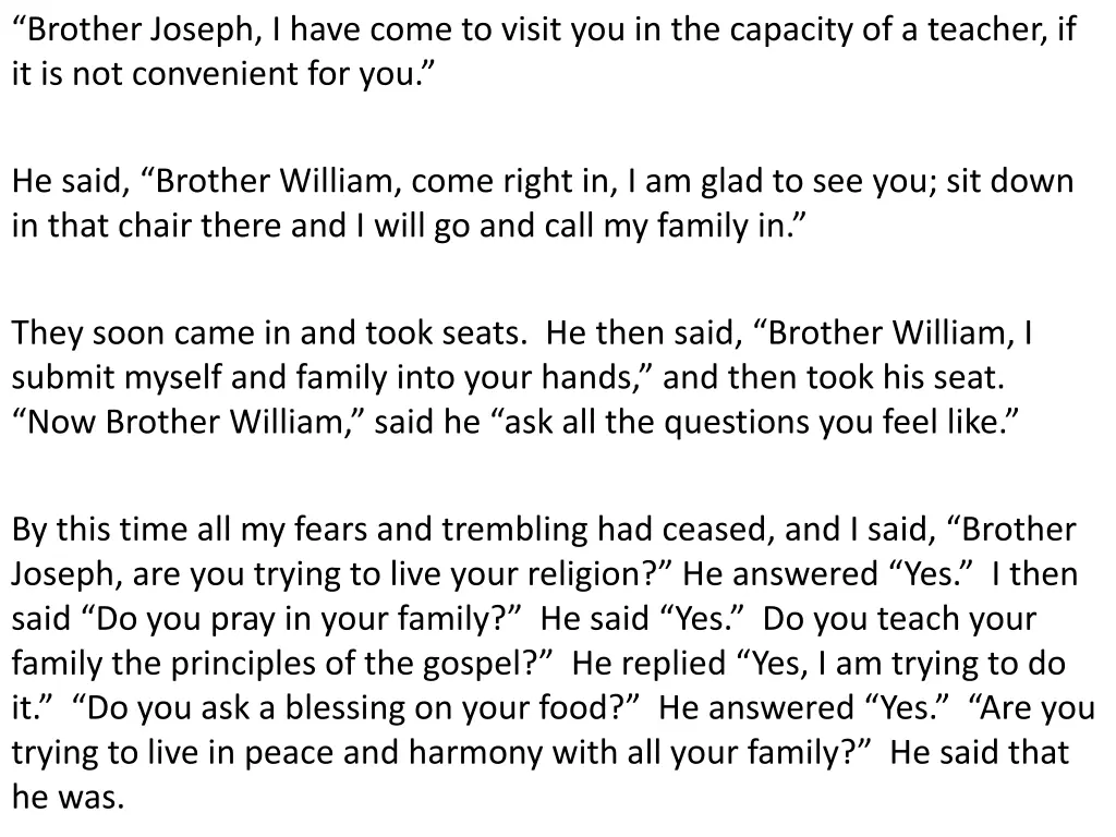 brother joseph i have come to visit