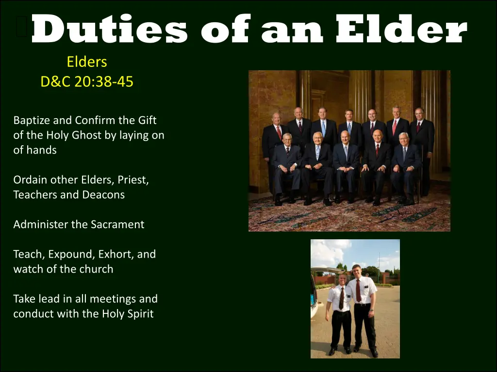 duties of an elder elders d c 20 38 45
