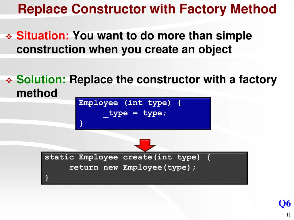 replace constructor with factory method