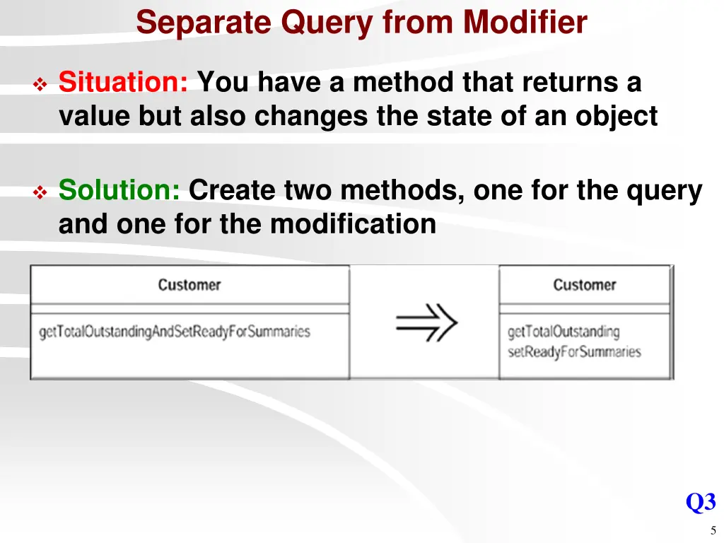 separate query from modifier