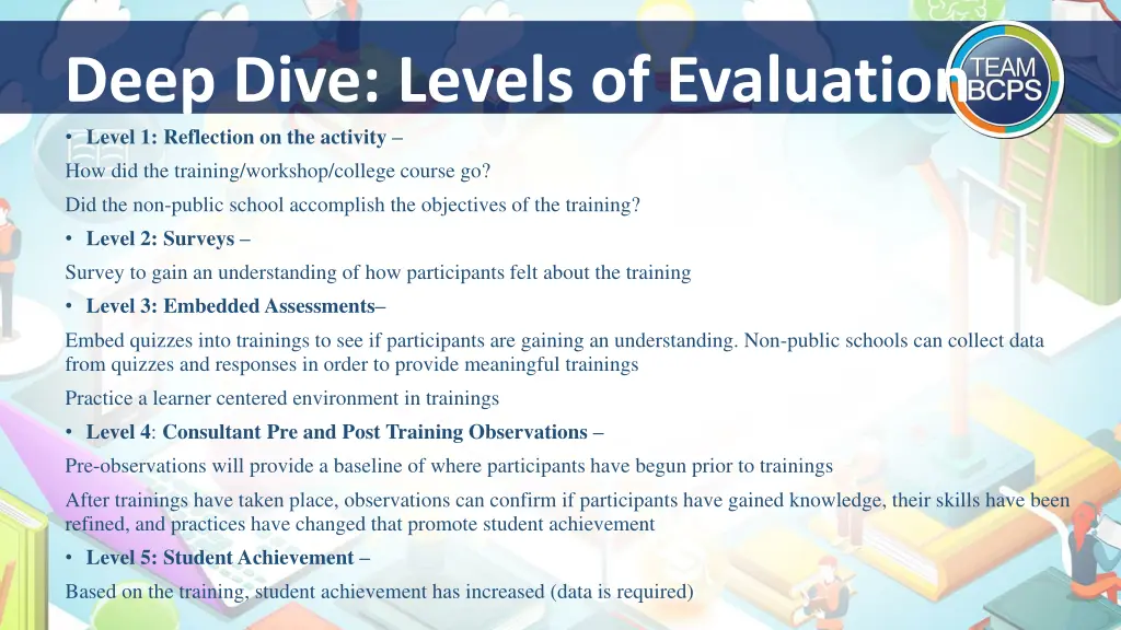 deep dive levels of evaluation level 1 reflection