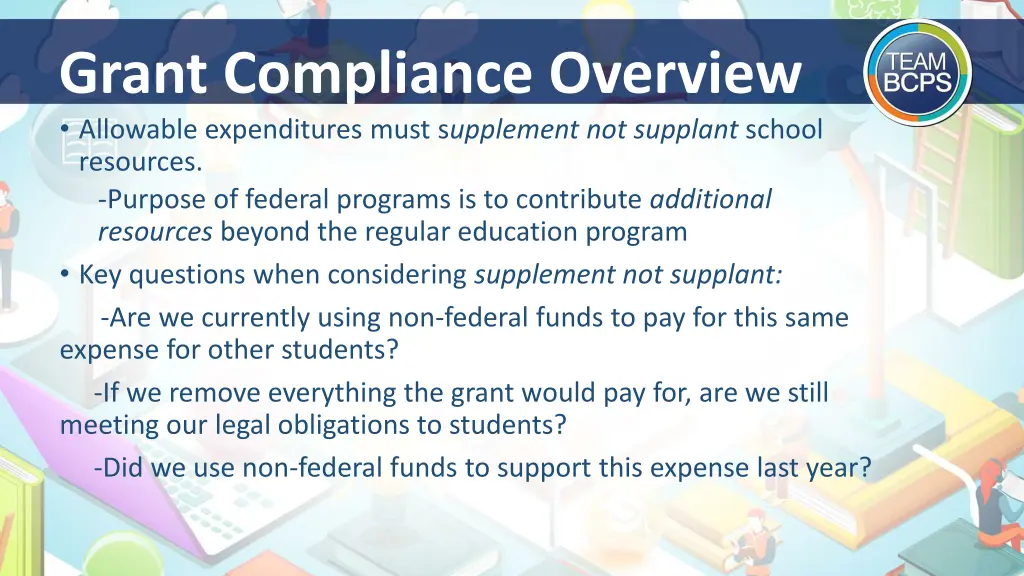 grant compliance overview allowable expenditures