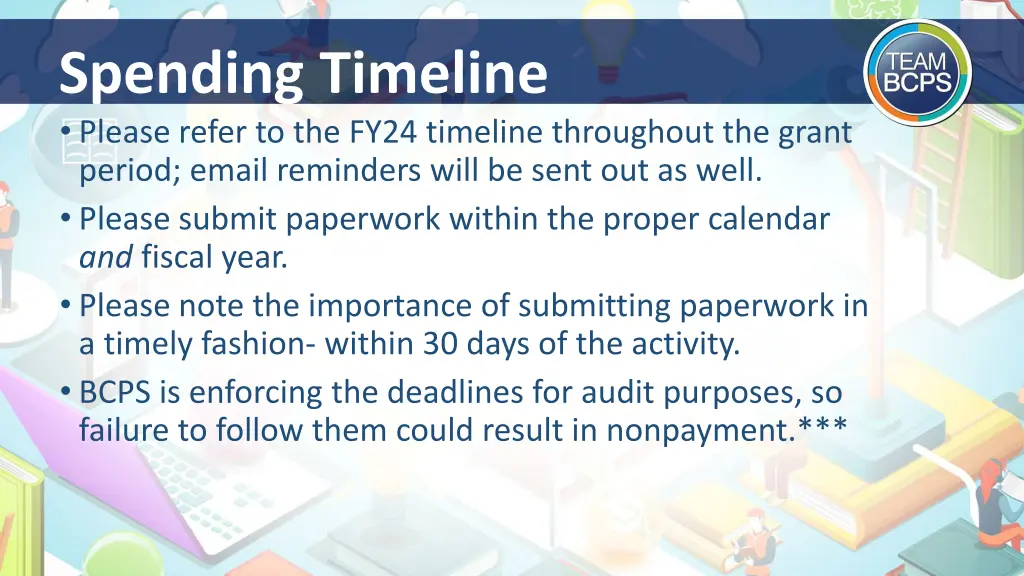 spending timeline please refer to the fy24