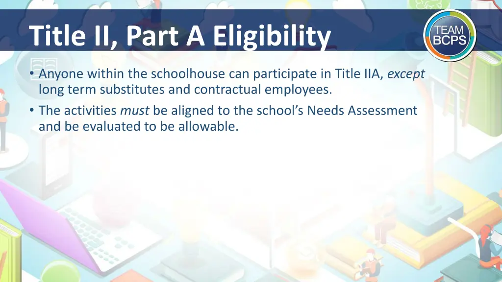 title ii part a eligibility