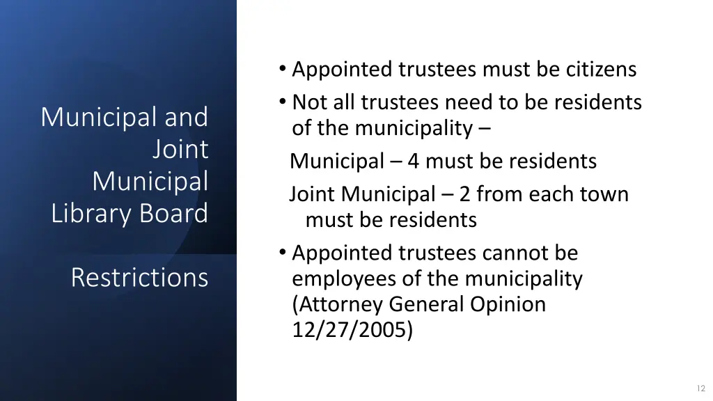 appointed trustees must be citizens