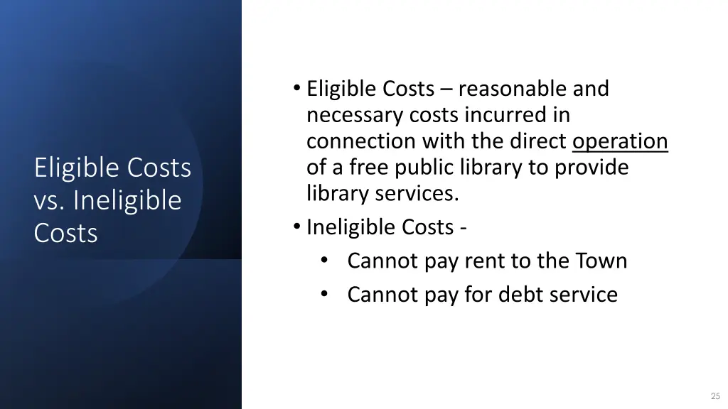 eligible costs reasonable and necessary costs