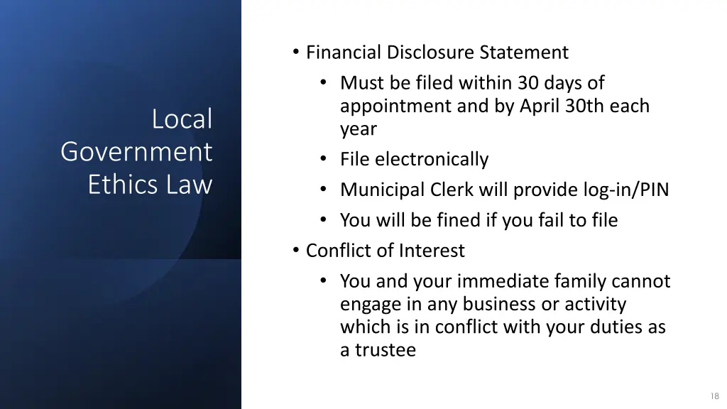 financial disclosure statement must be filed