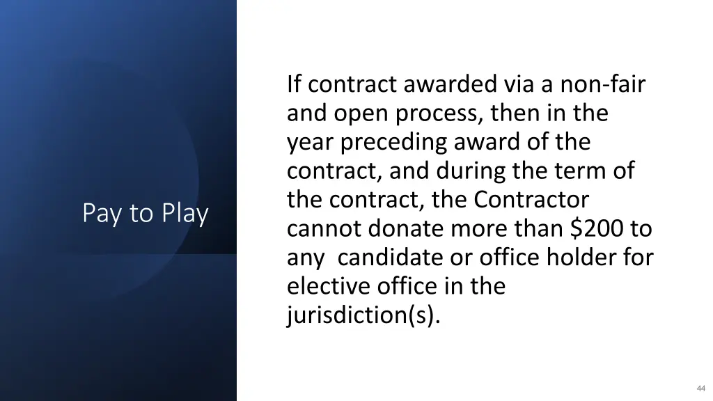 if contract awarded via a non fair and open