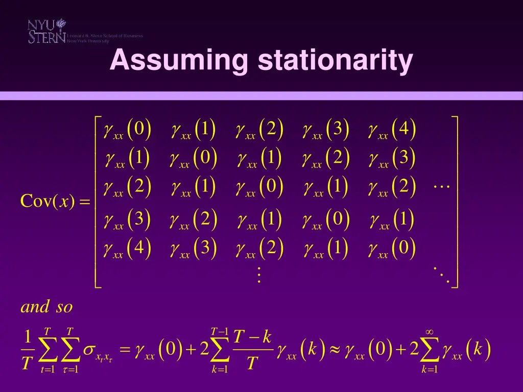 assuming stationarity