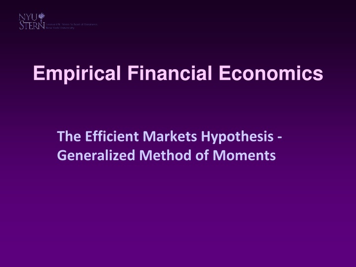 empirical financial economics