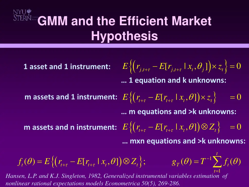 gmm and the efficient market hypothesis
